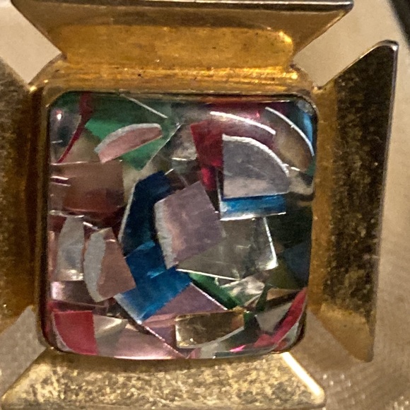 Anson vintage kaleidoscope cuff links and tie clip - Picture 3 of 5